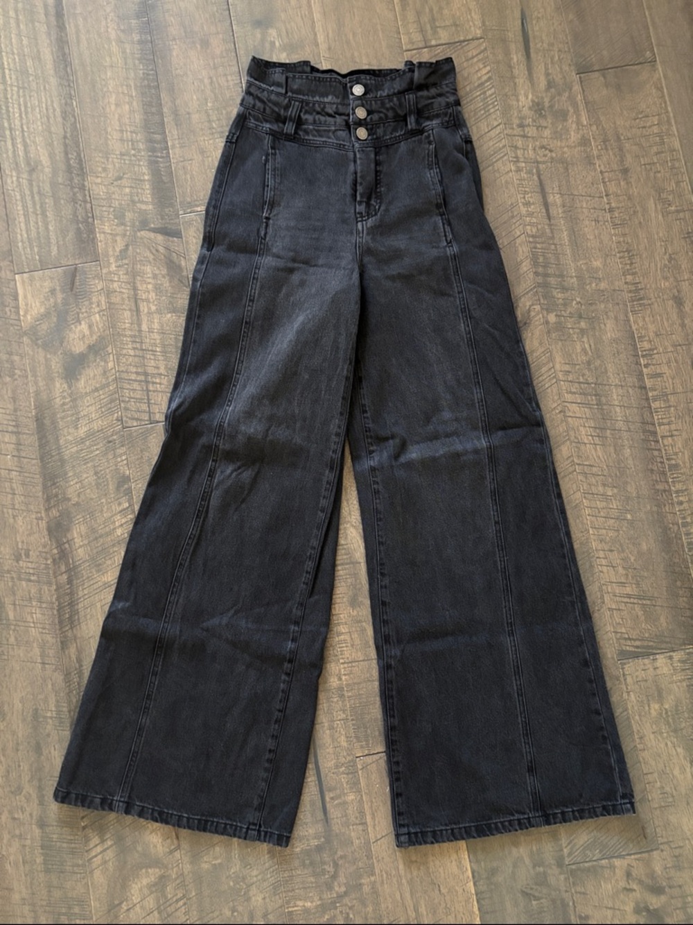 Habitual Black High-Rise Wide Leg Jeans